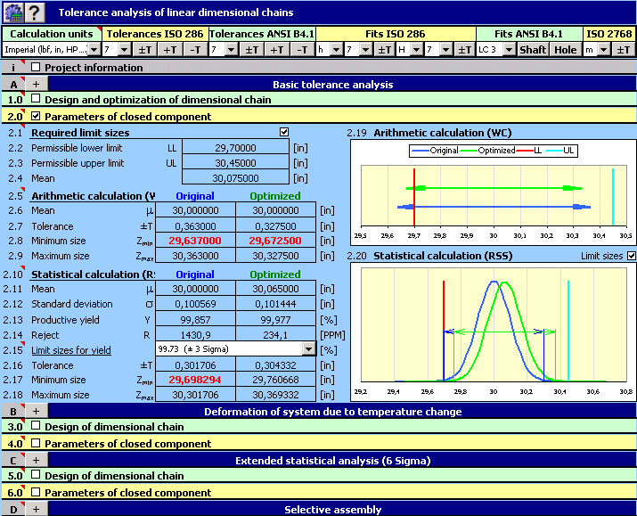 MITCalc - Tolerance analysis Screenshot